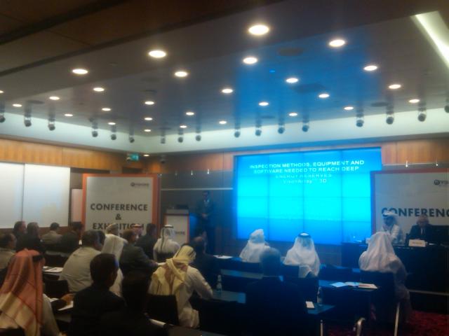 George M. Sfeir at Offshore Middle East 2013 Conference in Doha, Qatar giving deep drilling technology lecture